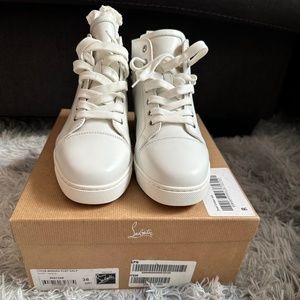 Christian Louboutin size 8 white high top sneakers